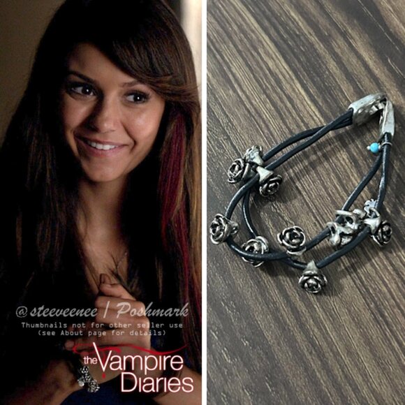 Lucky Brand Metal Rose Leather Bracelet ASO Elena Gilbert FLAWED - Picture 3 of 11